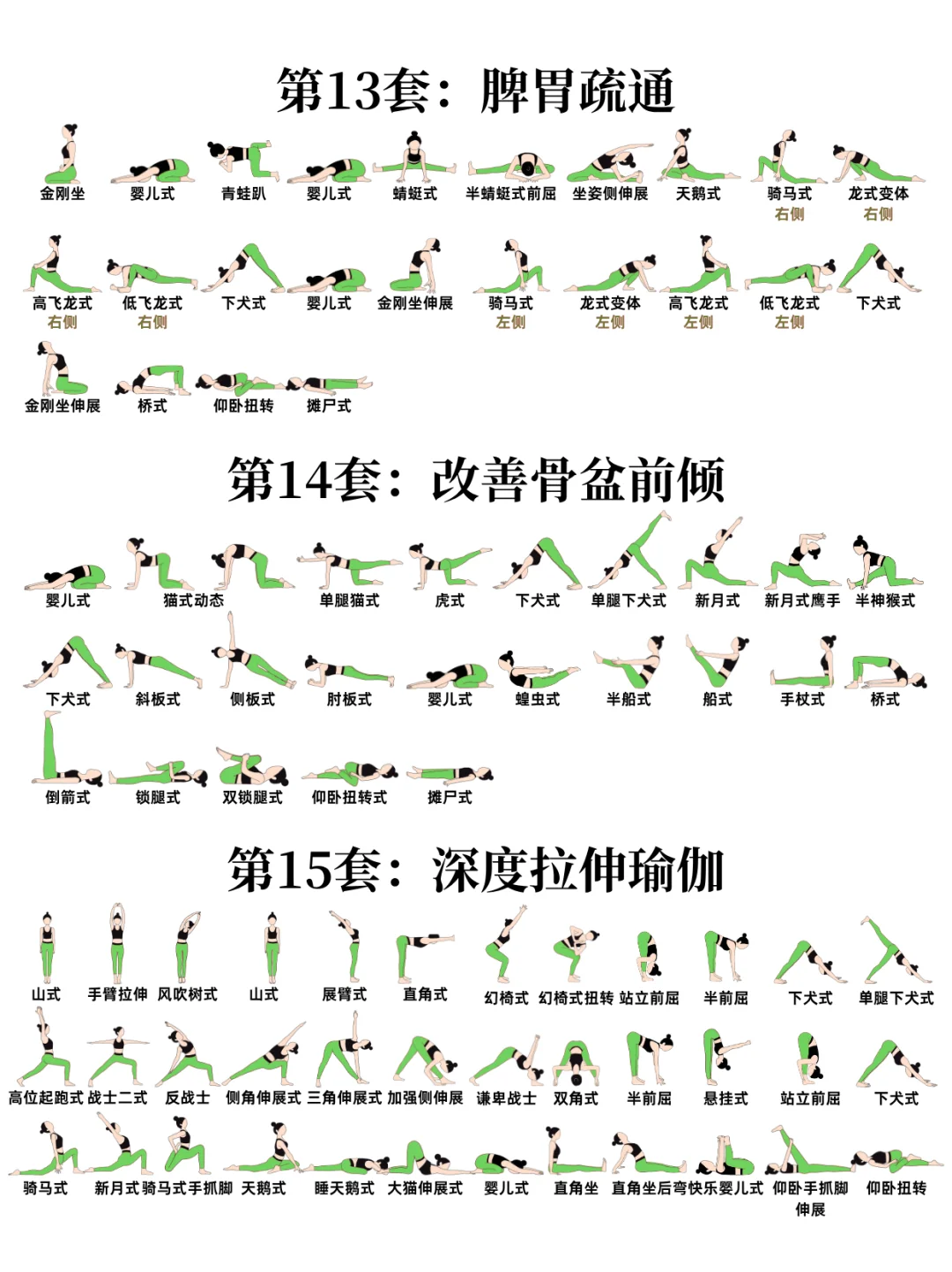 真的很全！1⃣5⃣套瑜伽排课模板！直接拿去
