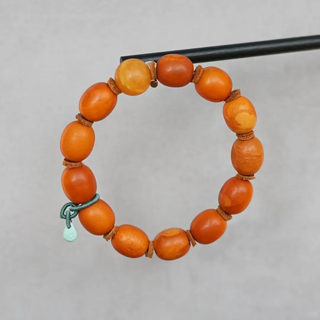 天呐！天然蜜蜡橘皮枣珠手串绝了！
