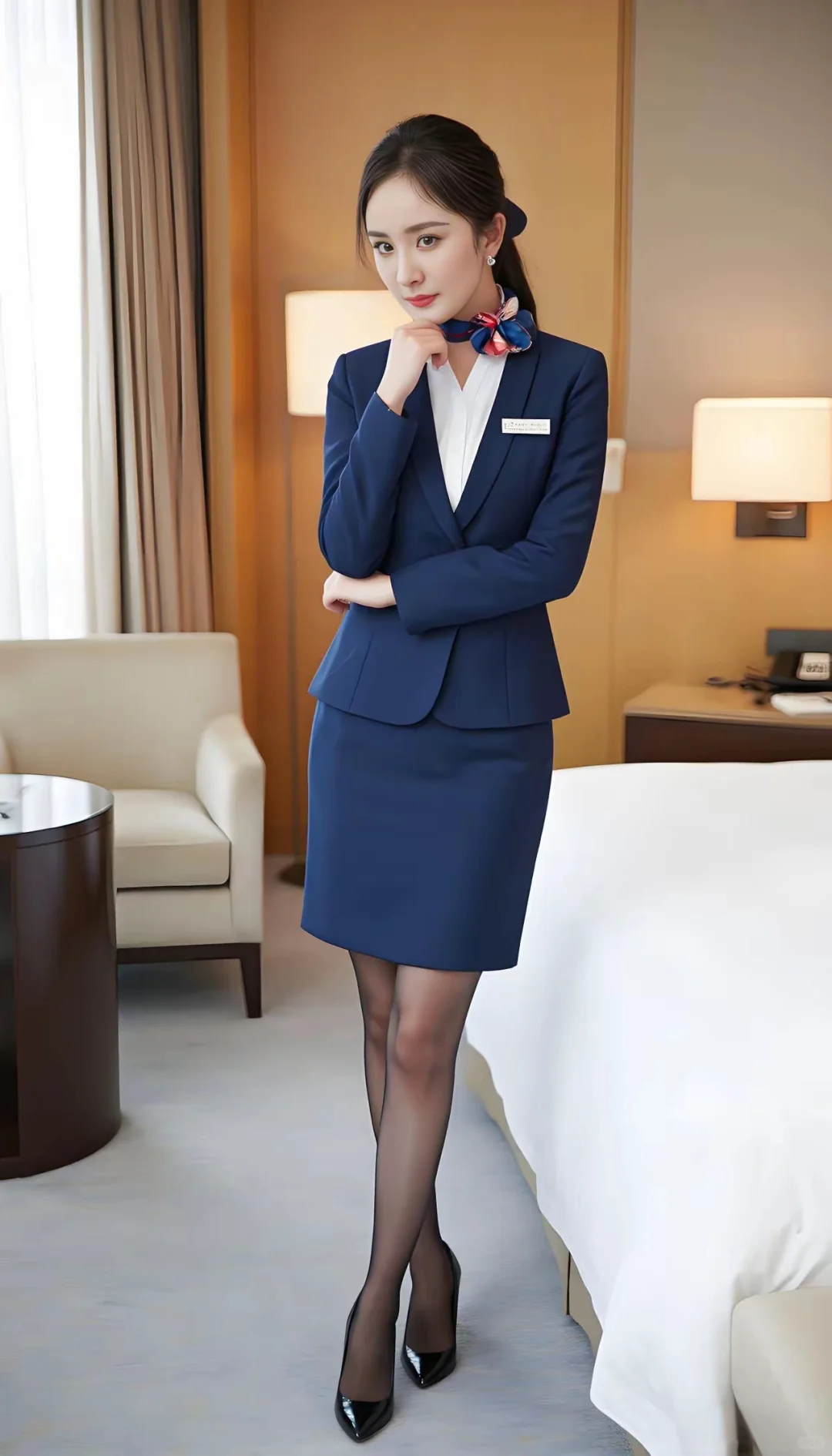 身着空姐制服的杨幂。