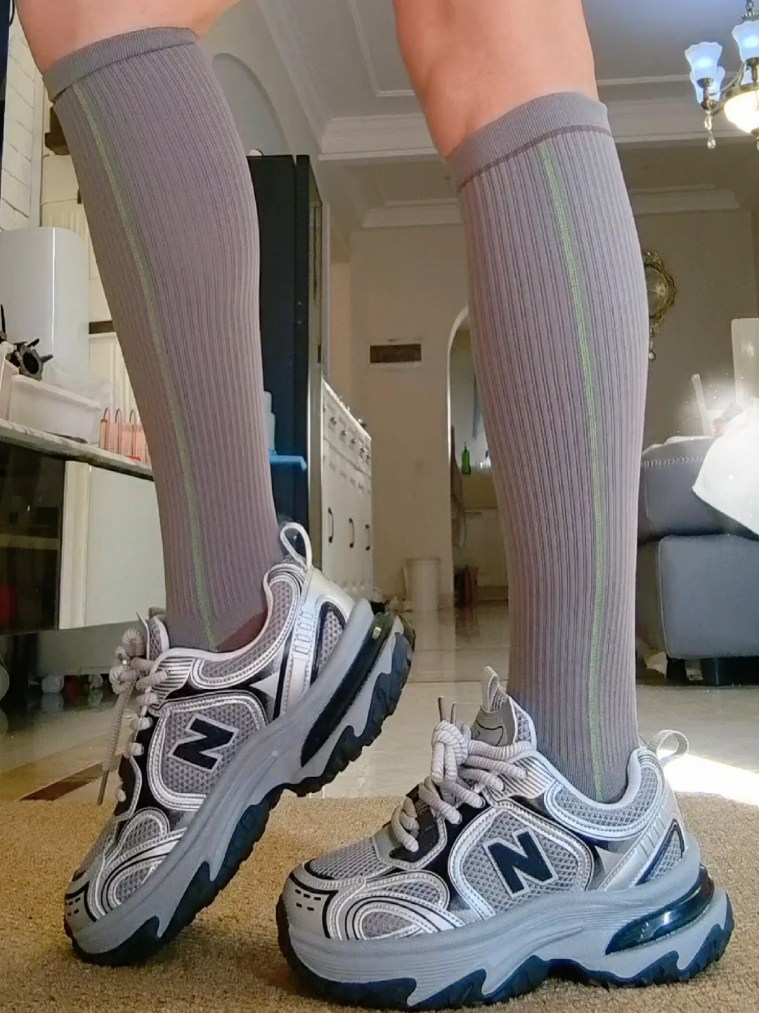 绝了！运动穿戴压力的运动袜真不粗腿，👍