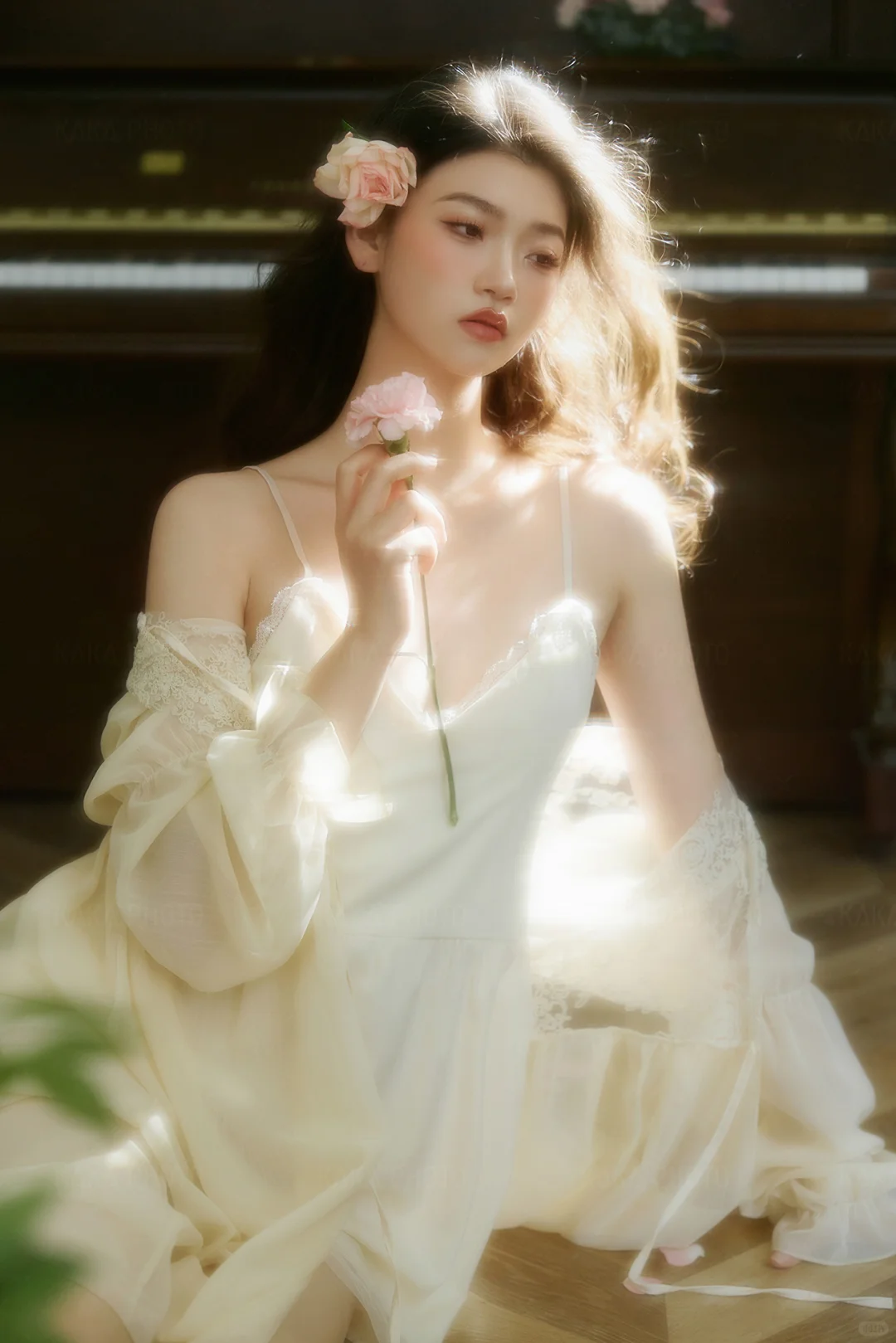 🌷鲜花和少女的适配度是百分百吧！私房照