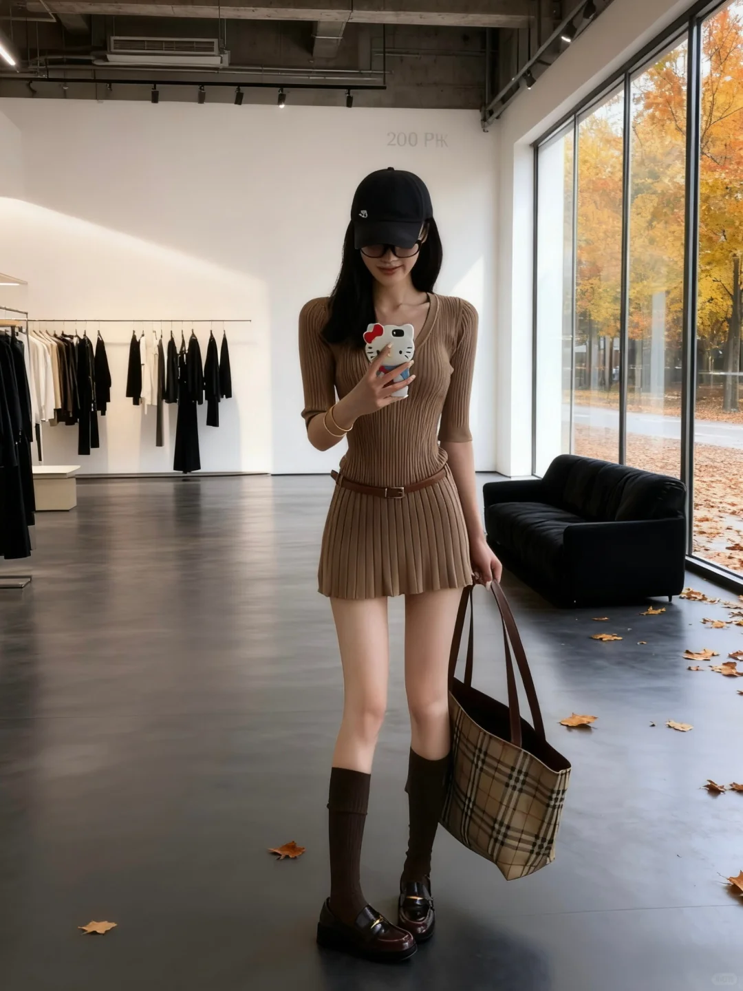 收腰修身毛衣连衣裙🍊