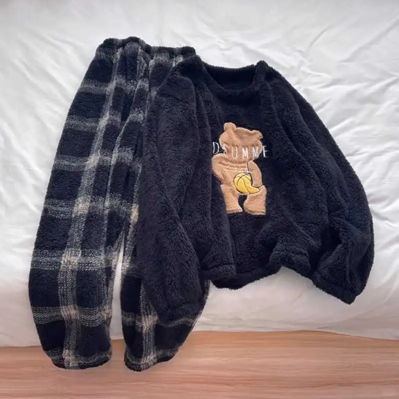 秋冬季睡衣少女珊瑚绒2025新款加厚法兰