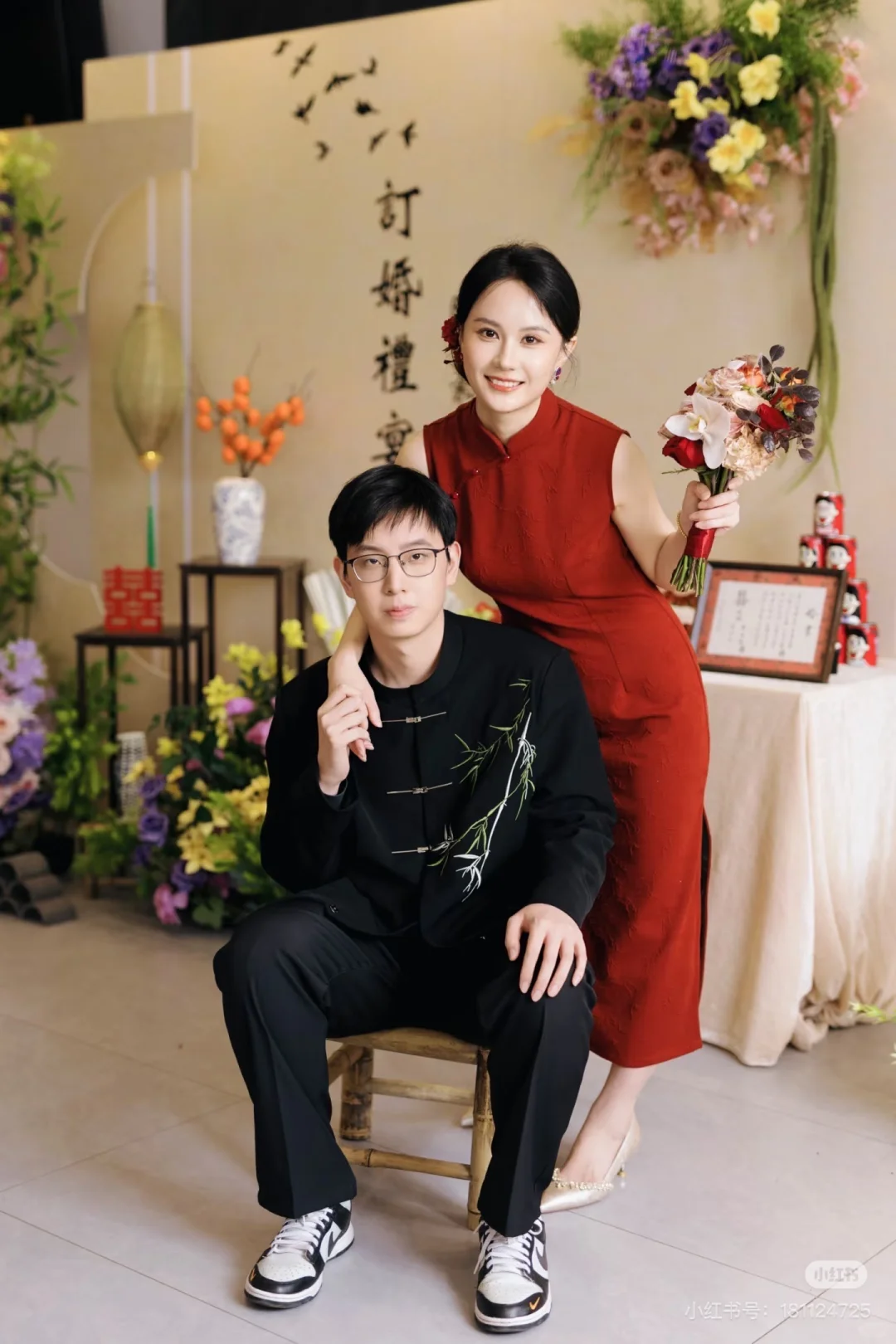 订婚旗袍买家秀｜这件红色旗袍真的太美啦～