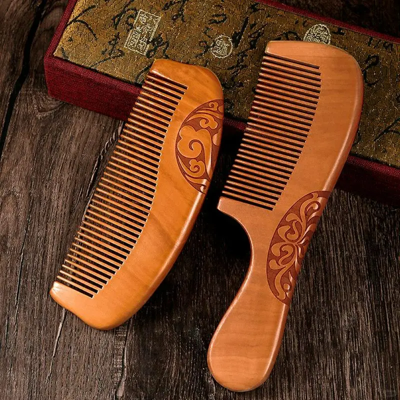 天然桃木梳，便携按摩超好用！