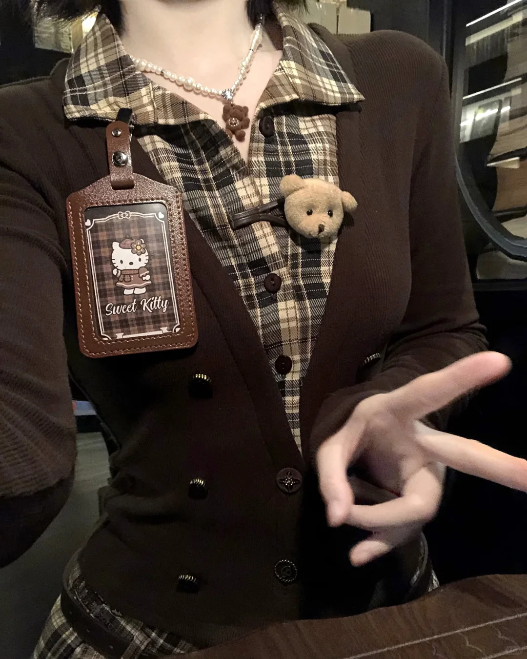 我晕！古着vintage格拼接假两件好有感觉欸～