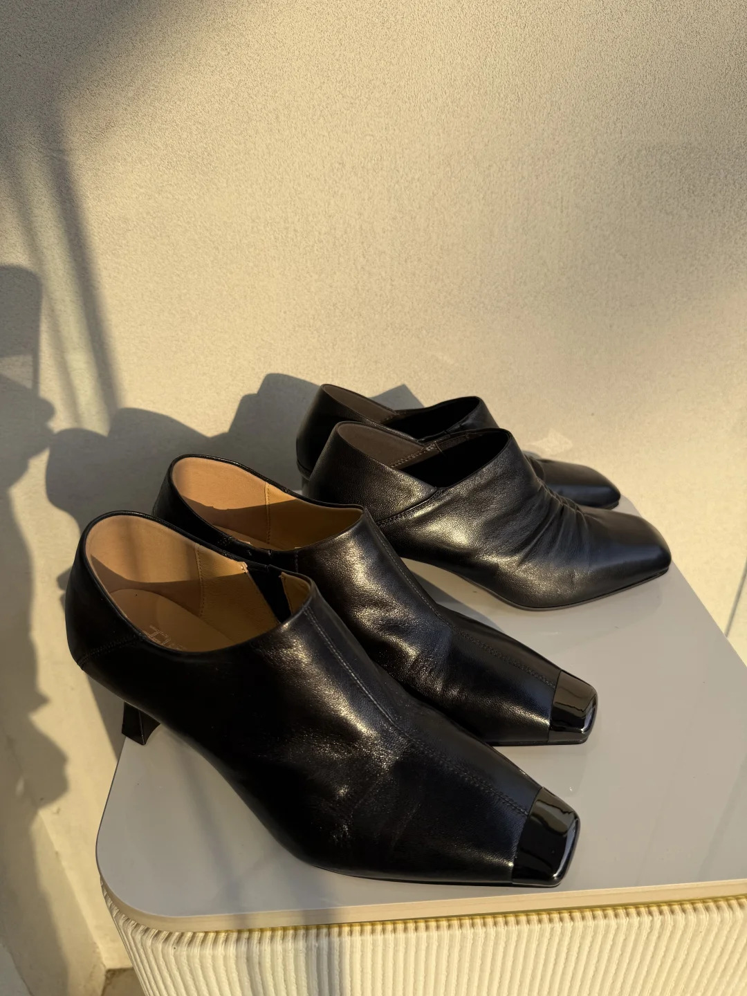 大爱时尚方头高跟鞋，它！！！🖤