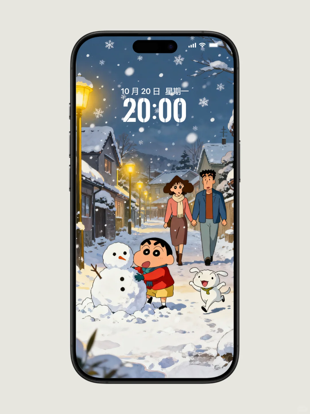 蜡笔小新壁纸 | 雪天街景氛围感拉满❄️