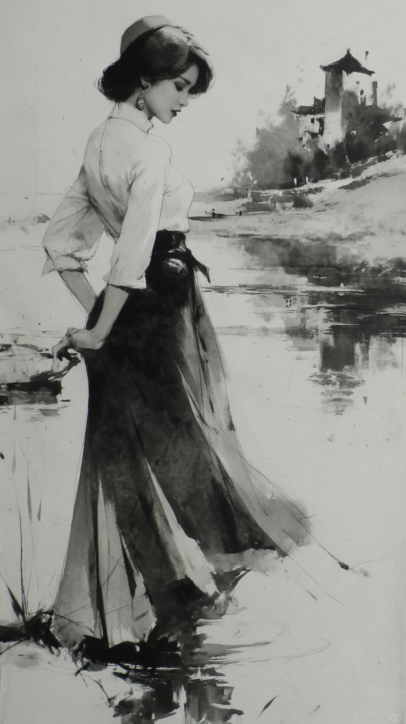 水墨丹青处，佳人韵如诗