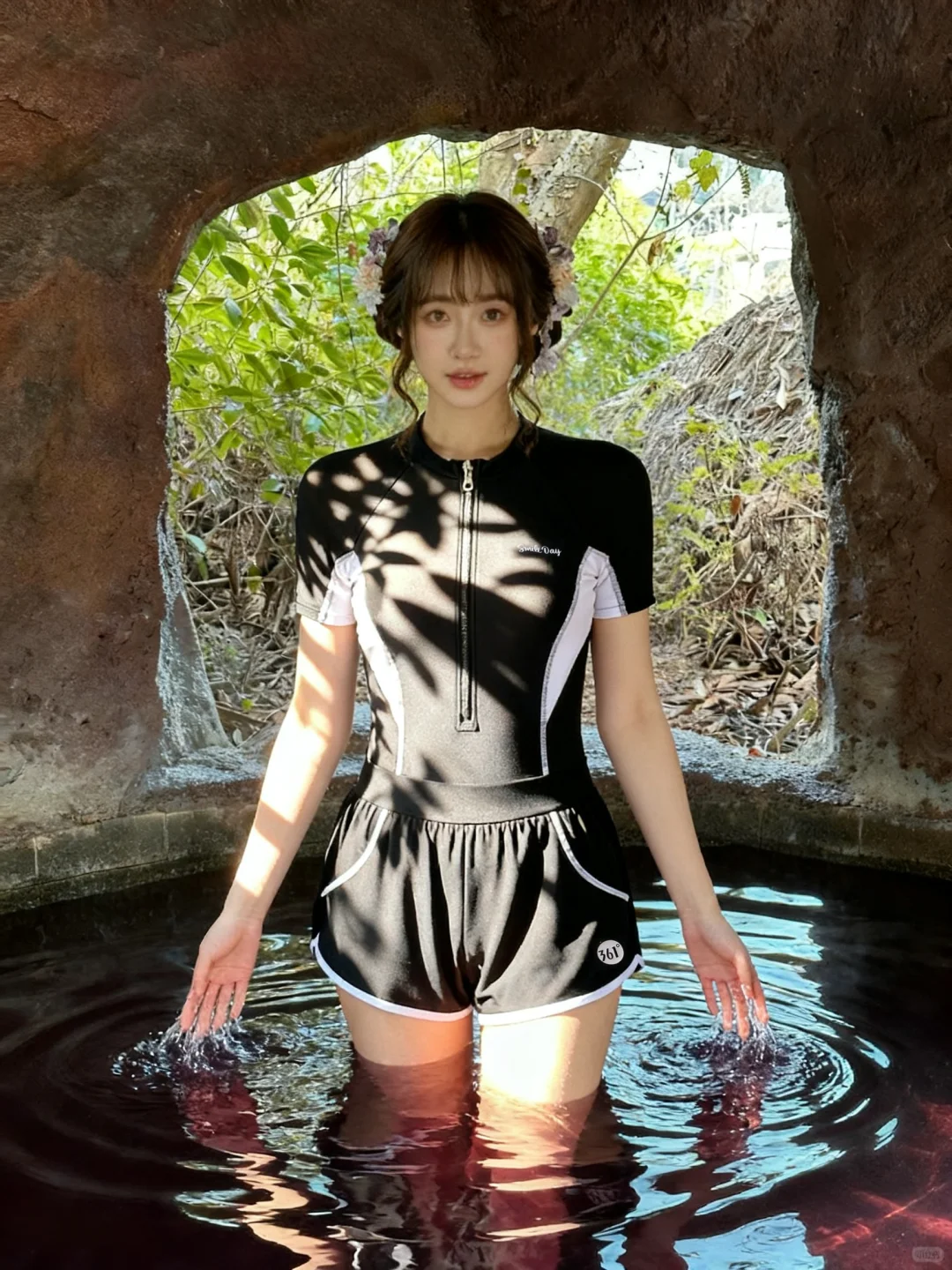 可以穿连体泳衣泡温泉吗？