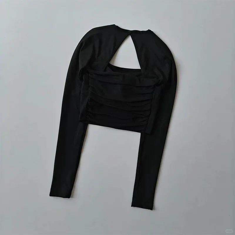 实拍图自带杯垫的瑜伽长袖运动穿搭直接躺赢