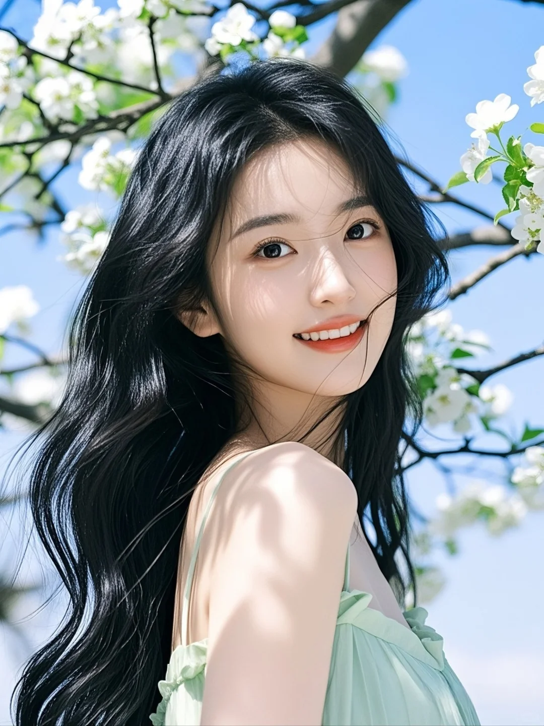 花与少女的梦幻邂逅，是温柔与浪漫的交织