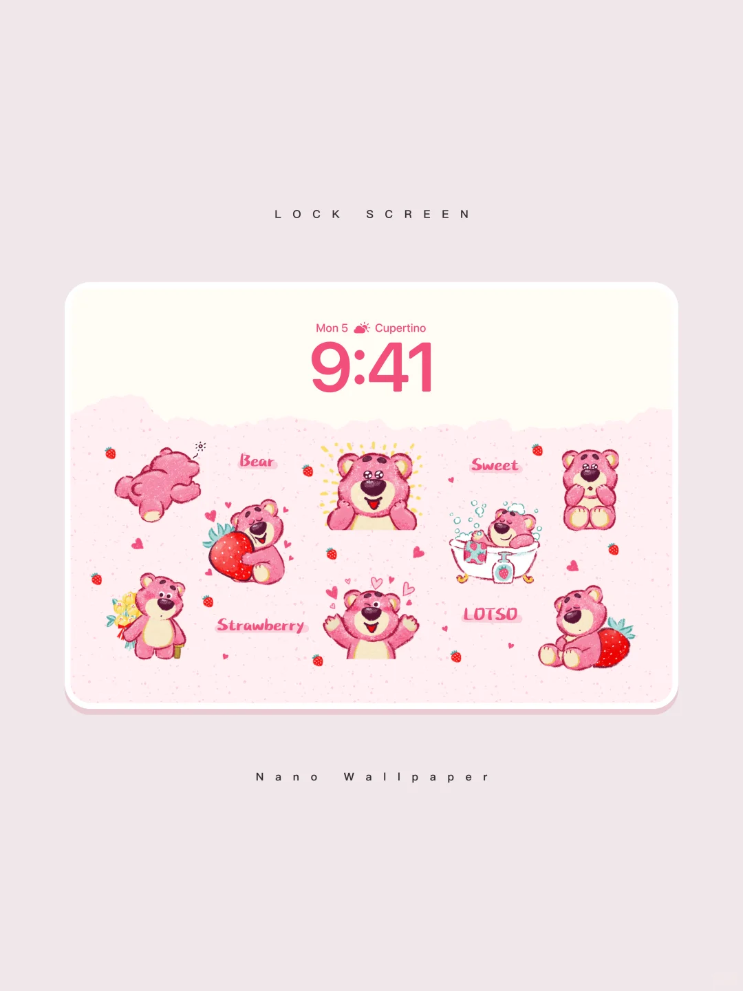 草莓熊平板壁纸丨可爱草莓熊