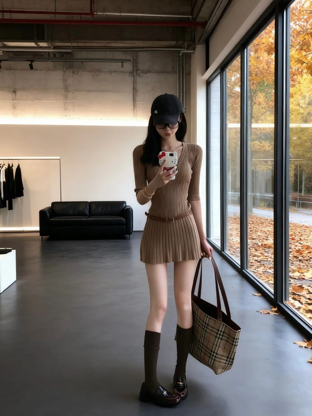 收腰修身毛衣连衣裙🍊