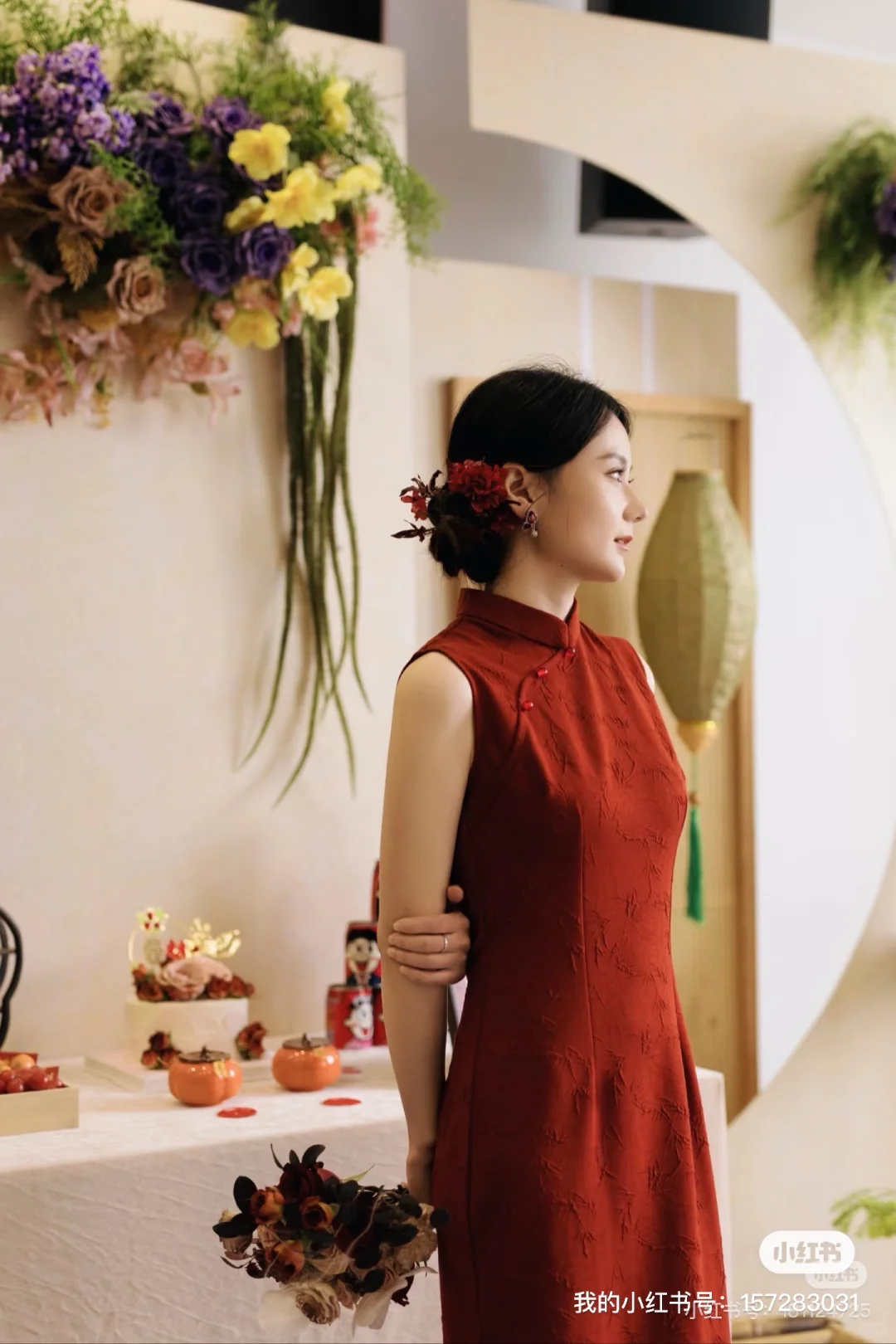 订婚旗袍买家秀｜红色旗袍真的好喜庆～