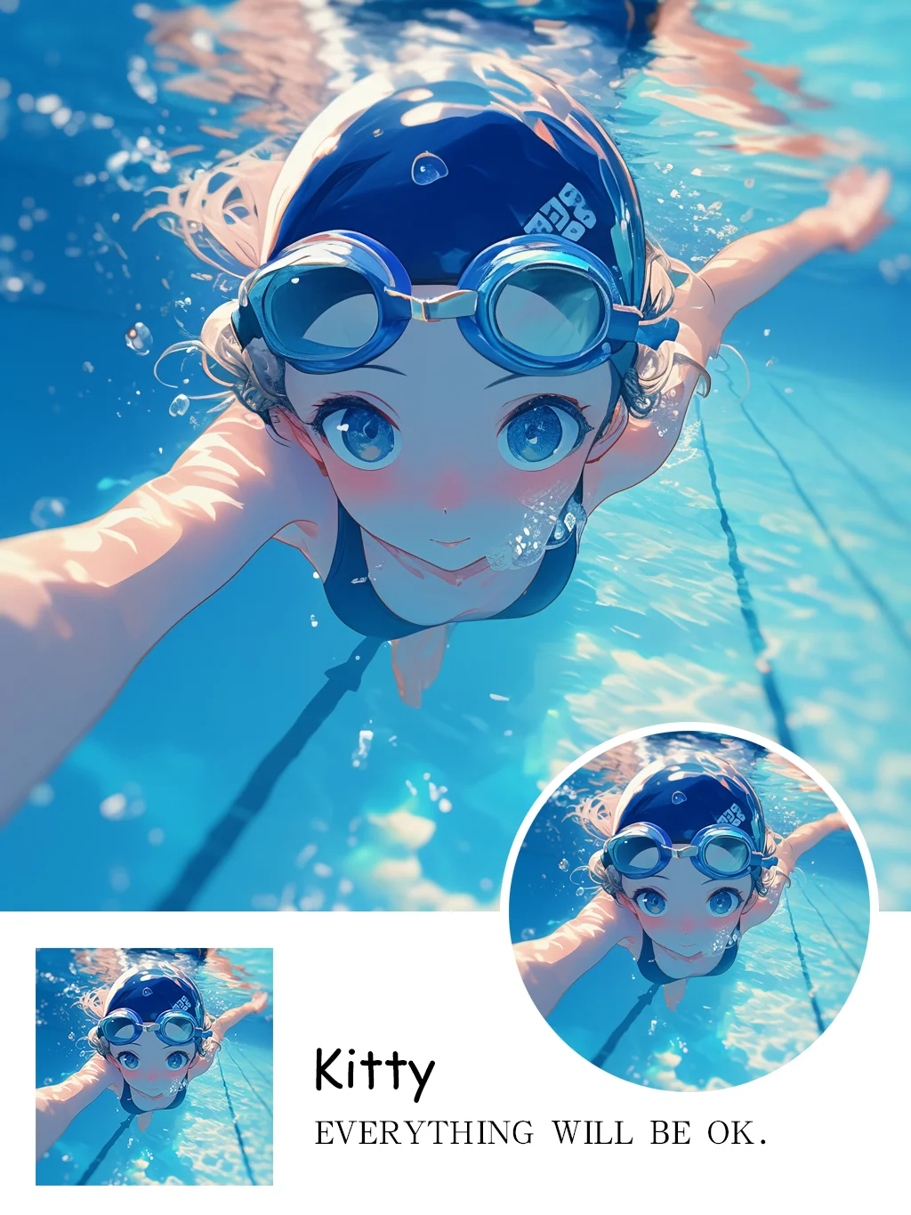 快来领取你的独特游泳头像吧｜爱游泳的女孩