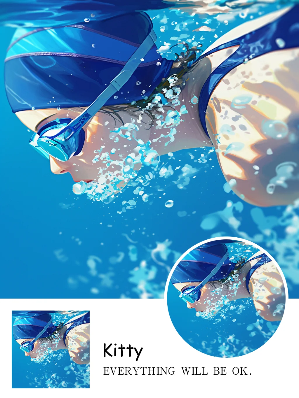 快来领取你的独特游泳头像吧｜爱游泳的女孩