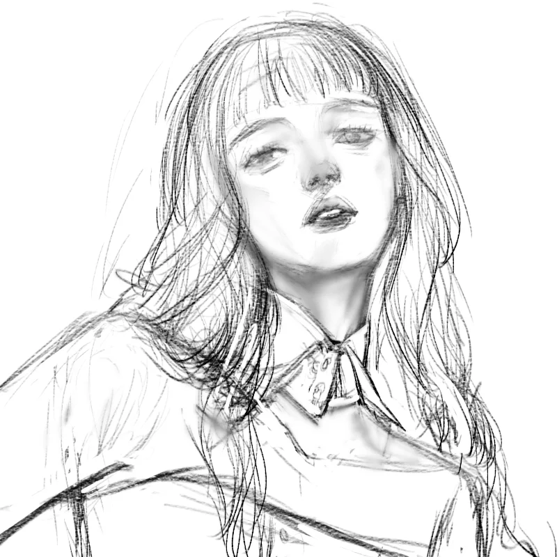 临摹控笔练习【69-100】女头像