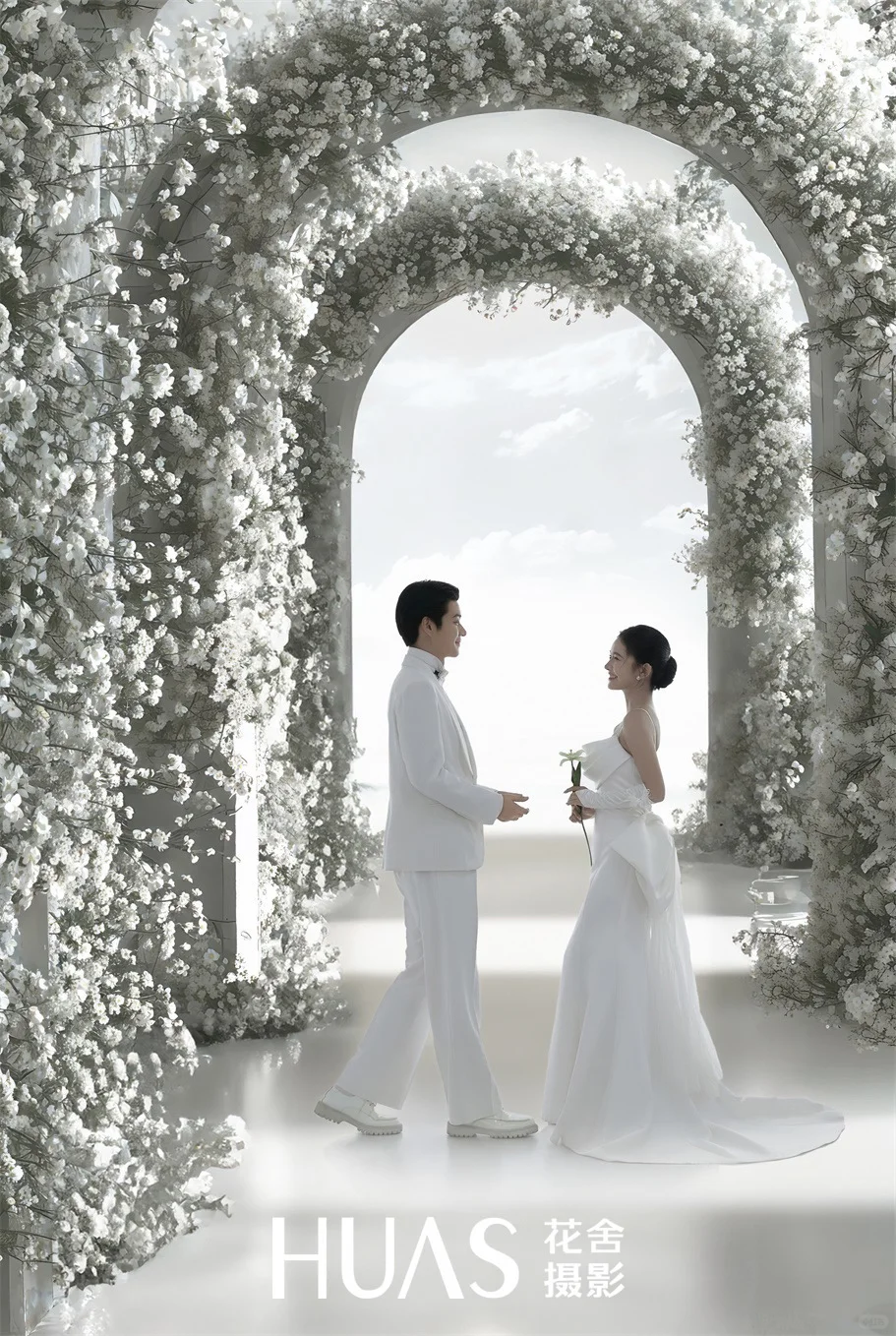 💕西安婚纱照|纯白 ins 极简🌹实景影棚