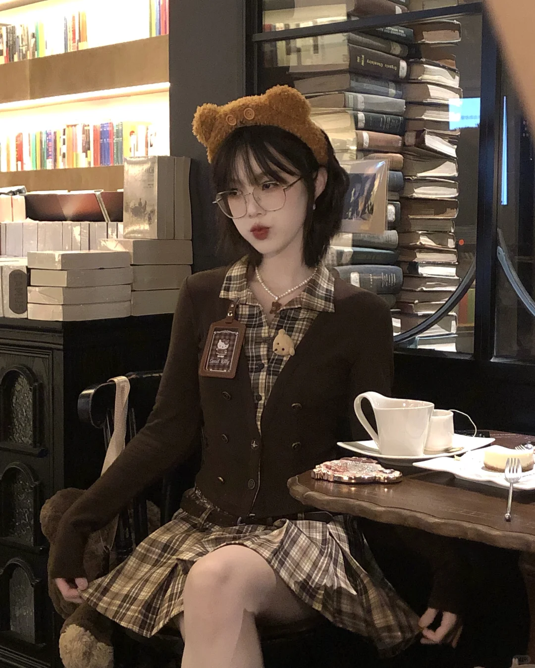 我晕！古着vintage格拼接假两件好有感觉欸～