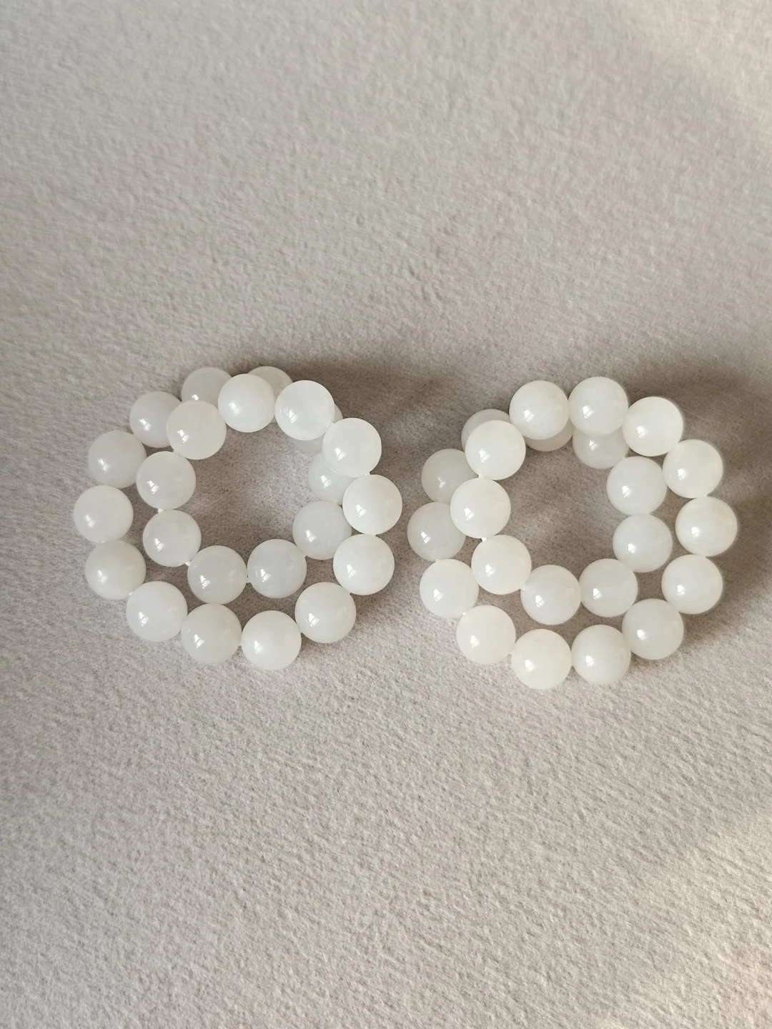 出闲置和田青海老料白玉手串卡8白冰手链女