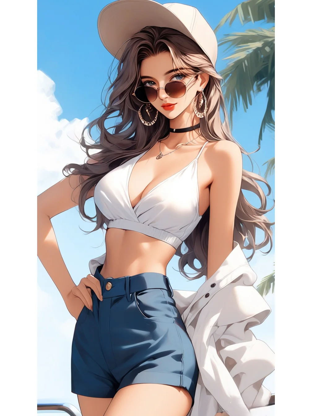 💖#AI创作#帅气女生#海风系列1