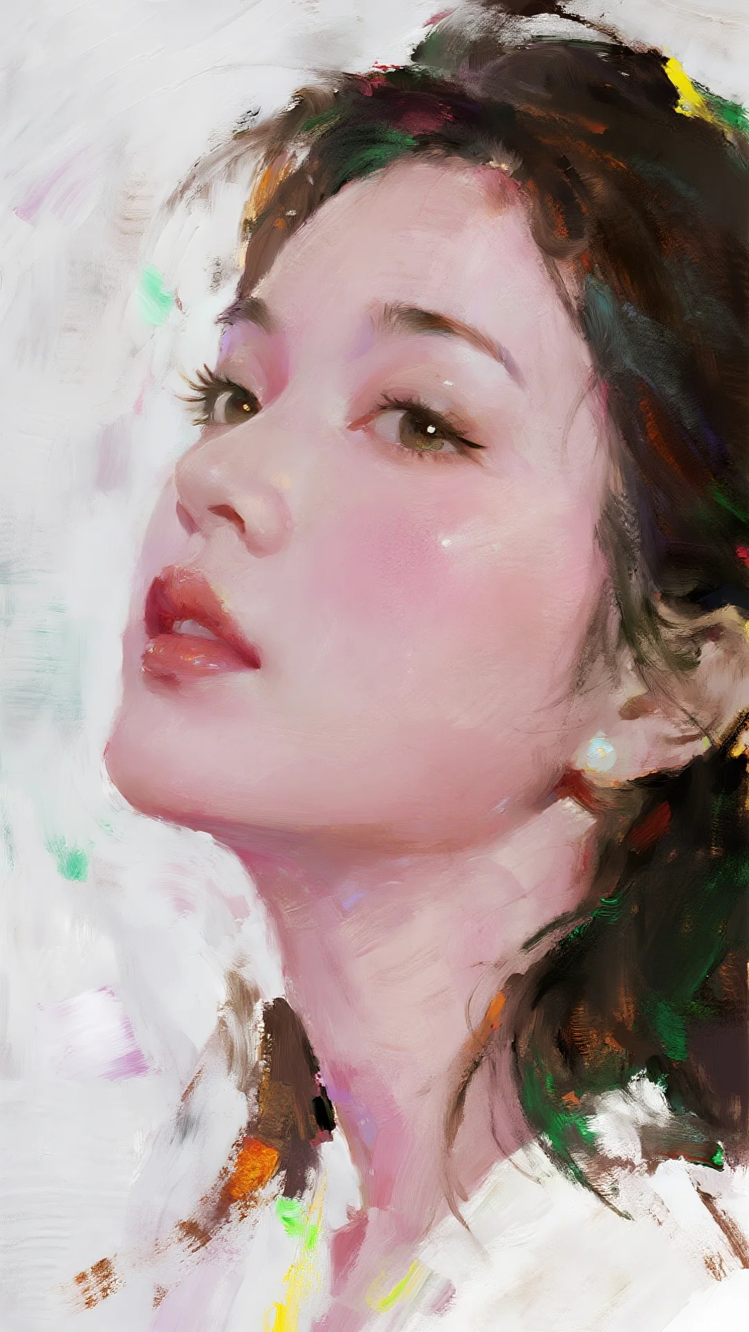 油画🖼️里的东方韵味美女，🌷美到失语