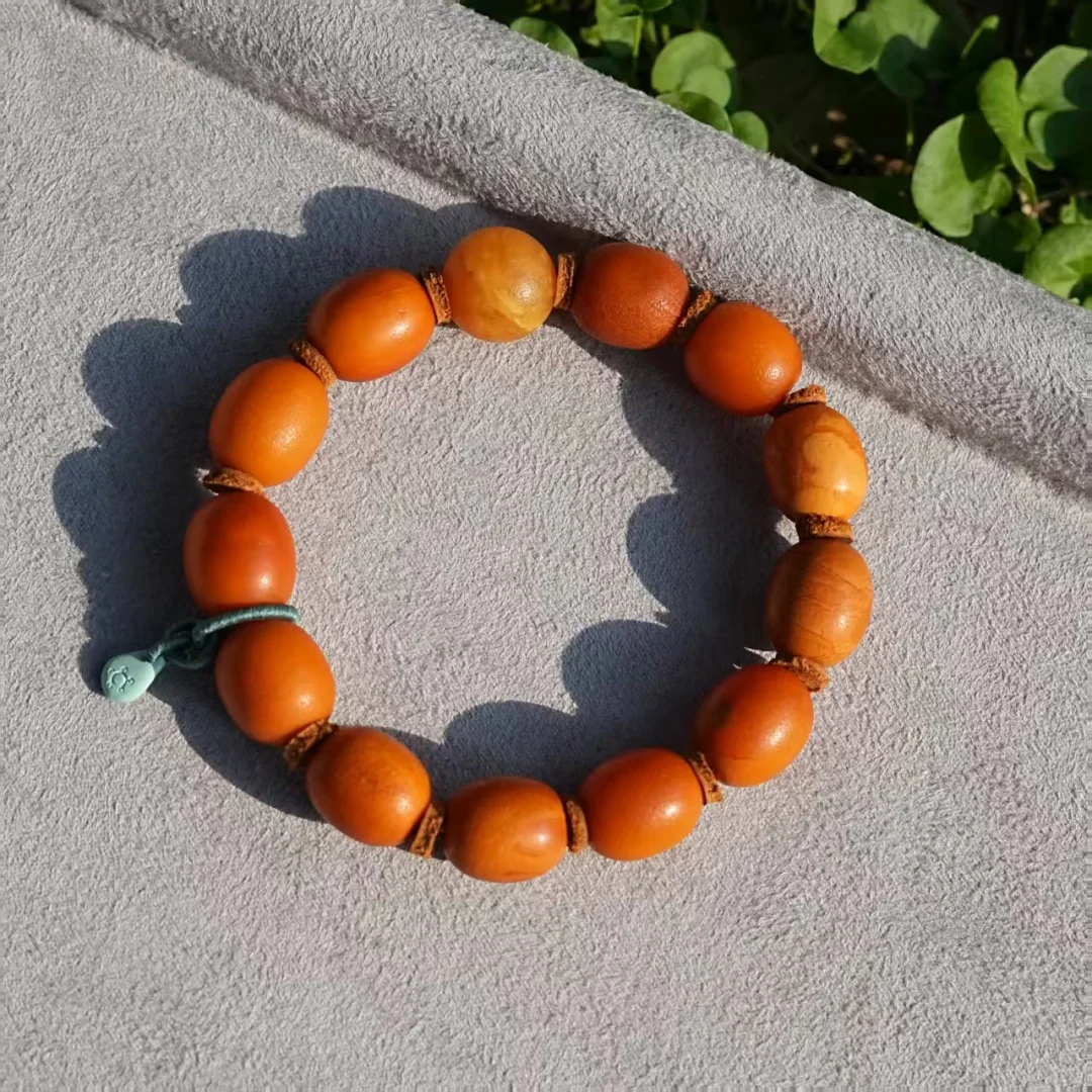 天呐！天然蜜蜡橘皮枣珠手串绝了！