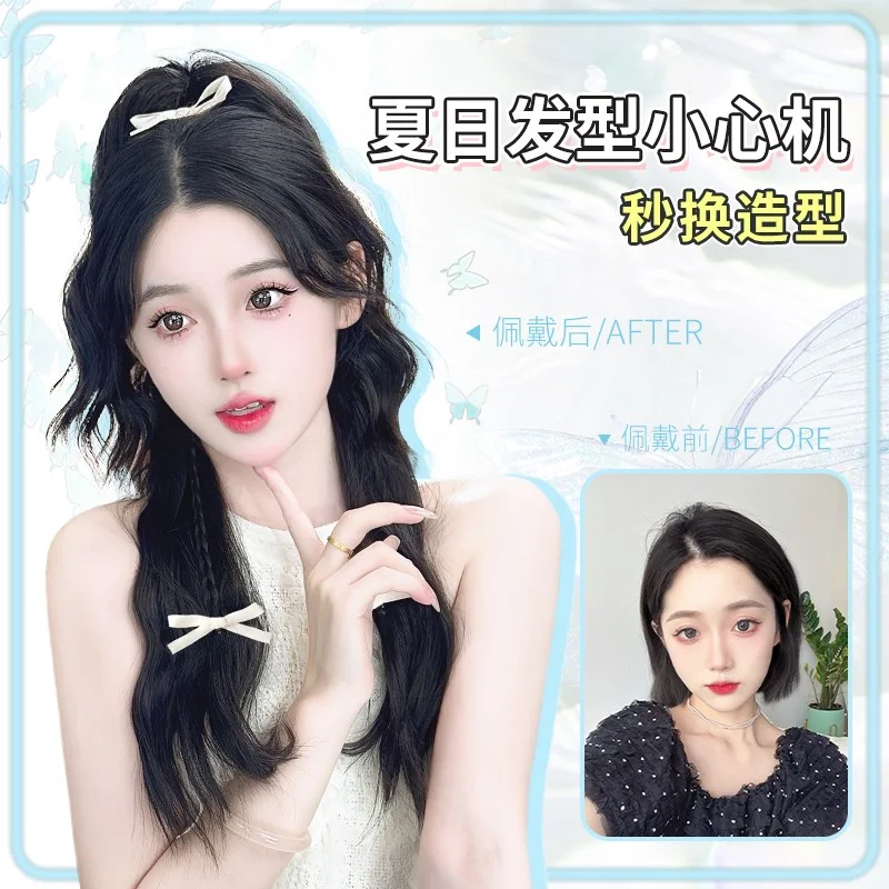 假发女高马尾瀑布喷泉抓夹：甜酷辣妹的发型神器