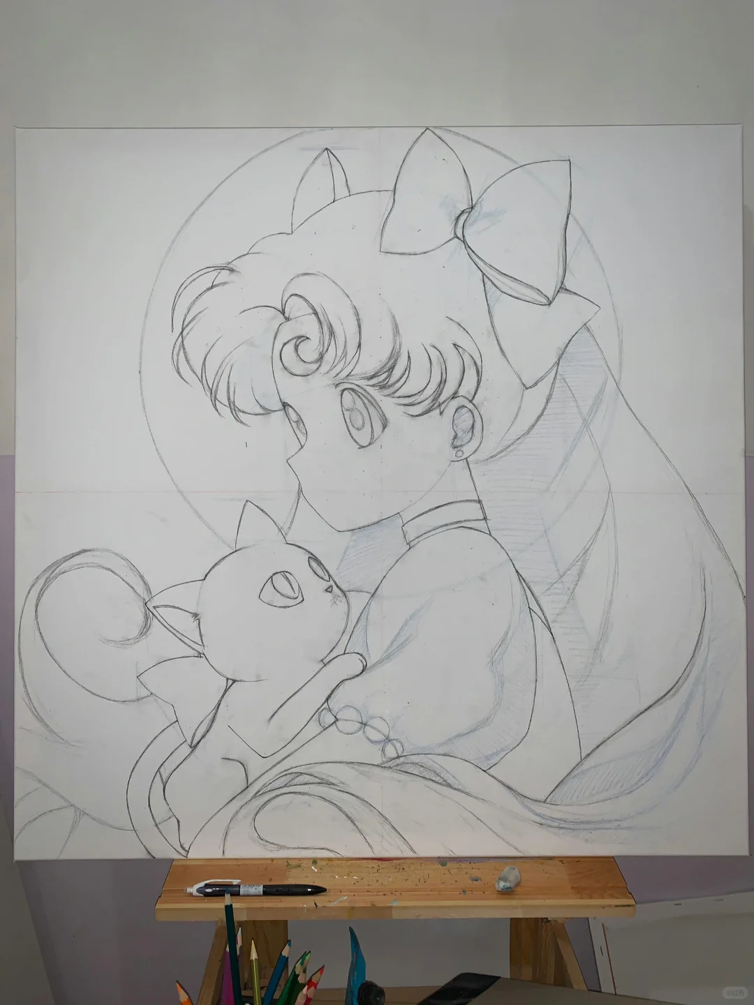 丙烯画|《美少女战士》装饰画手绘过程