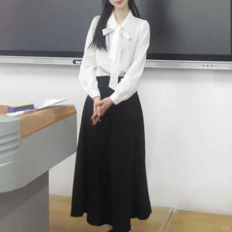 🌙白色衬衫女新款大学生教师穿搭教资面