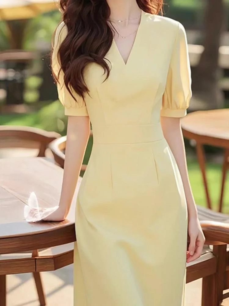 👗夏季必备！女神黄收腰裙💛