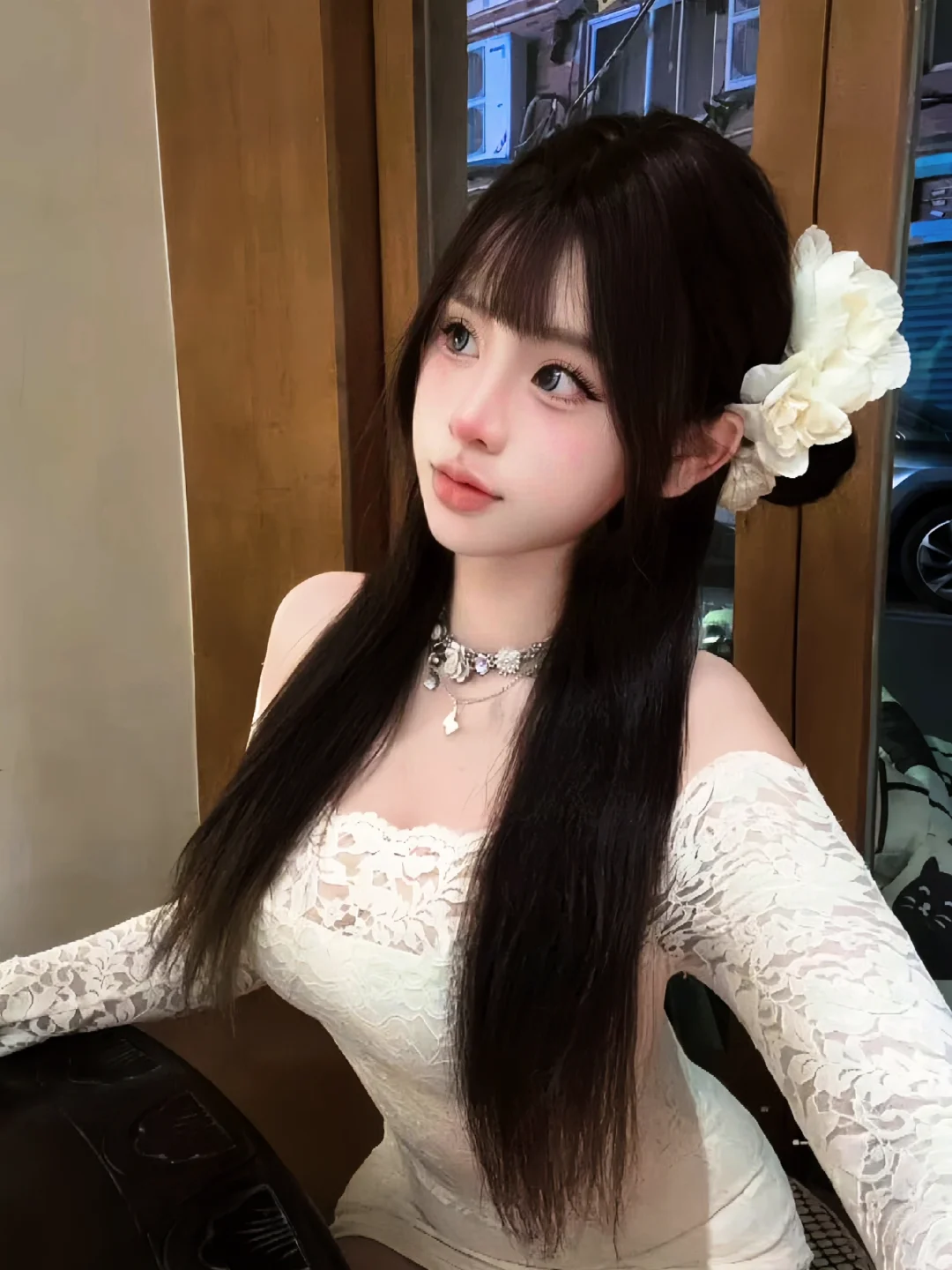 粉色分体泳衣终于敢穿了！