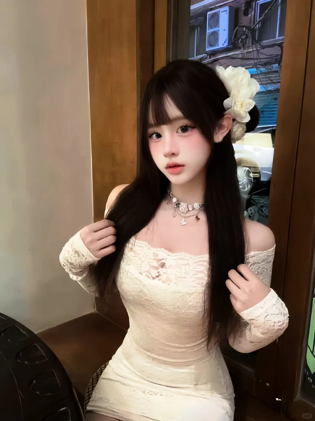 粉色分体泳衣终于敢穿了！