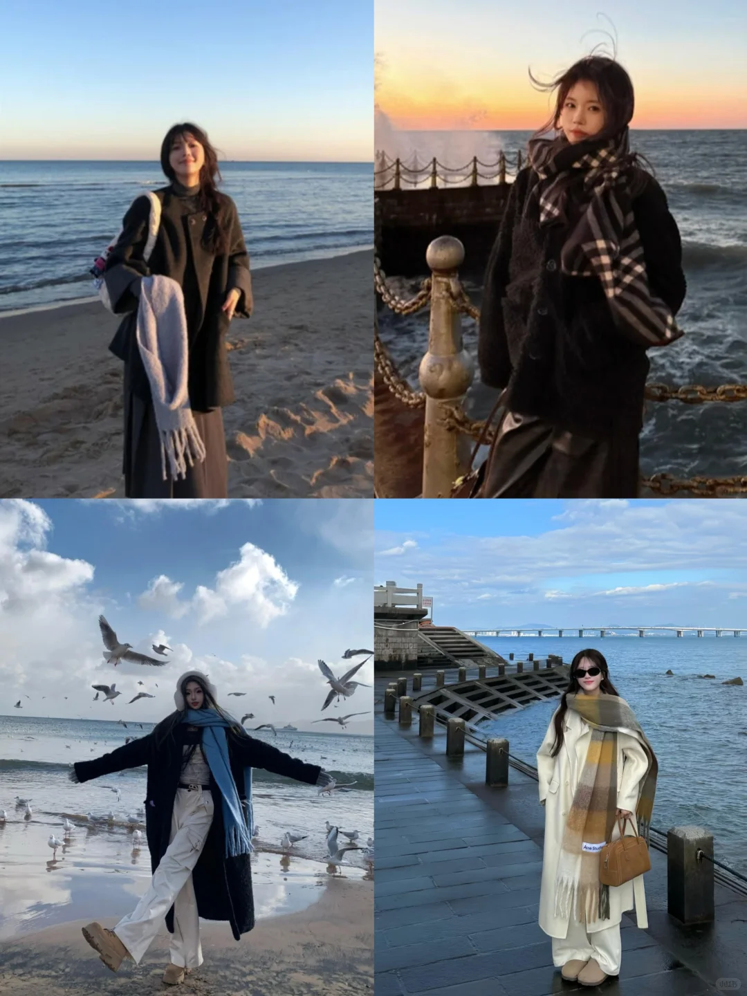 超有氛围感的秋冬海边拍照姿势集合📷