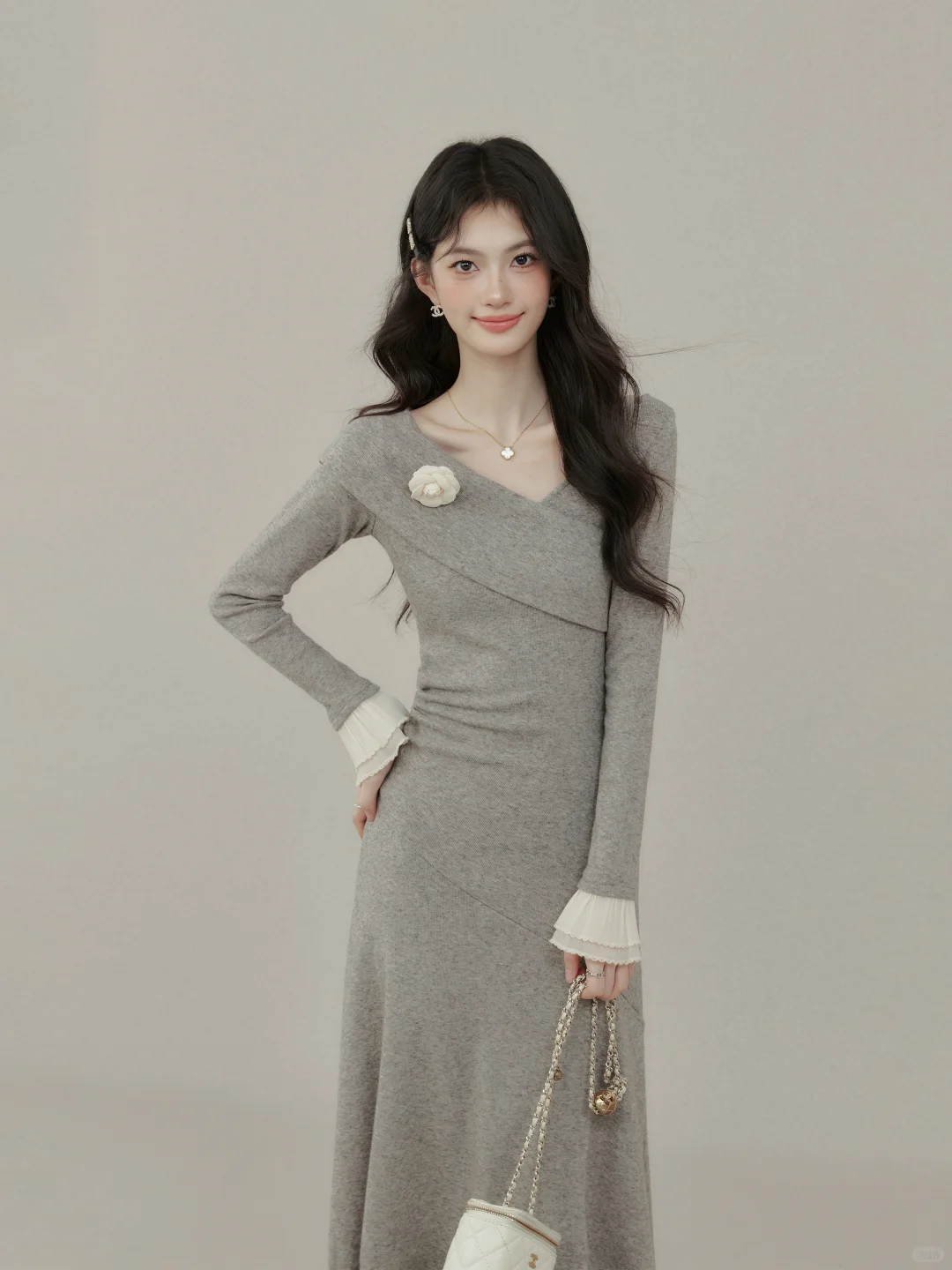 明码标价|温柔气质的针织连衣裙穿搭