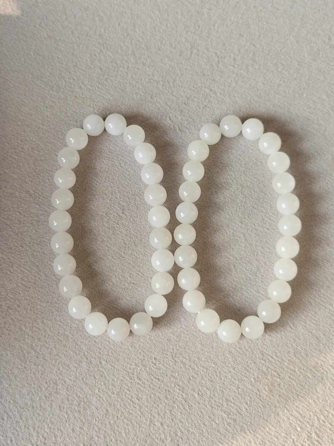 出闲置和田青海老料白玉手串卡8白冰手链女