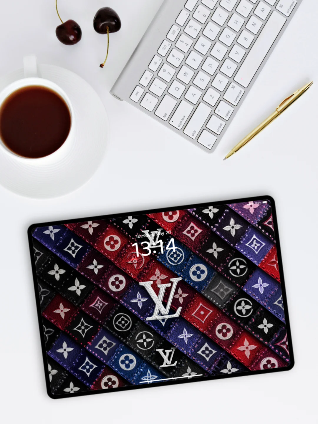 LV壁纸 l 红蓝撞色