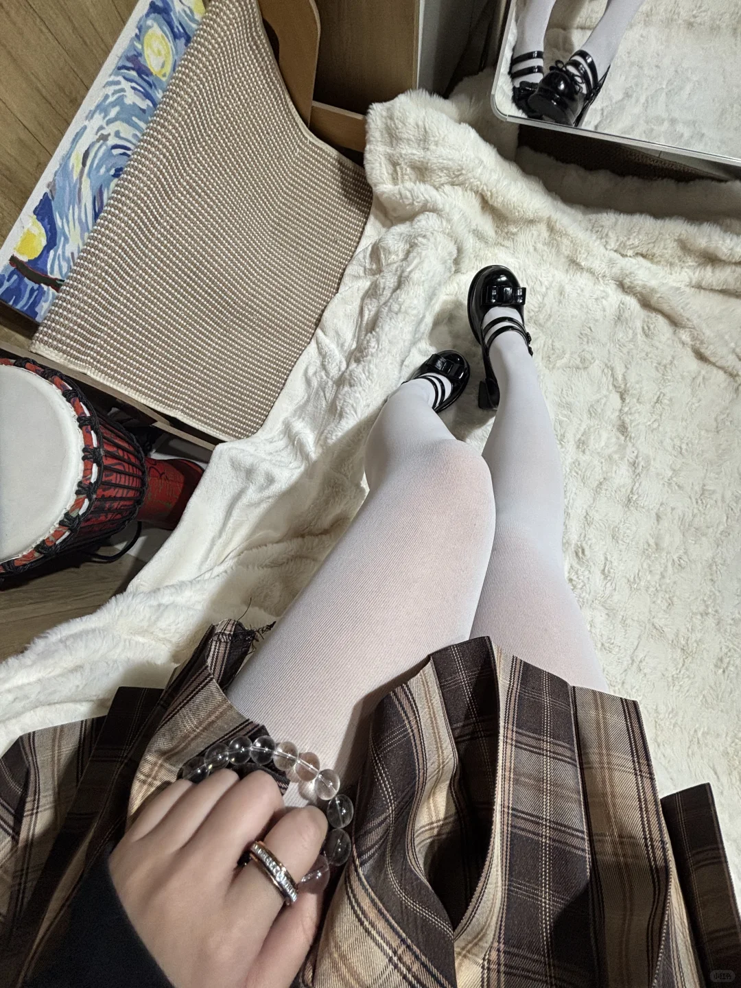 JK党狂喜！二次元白丝配格裙美到心巴💌