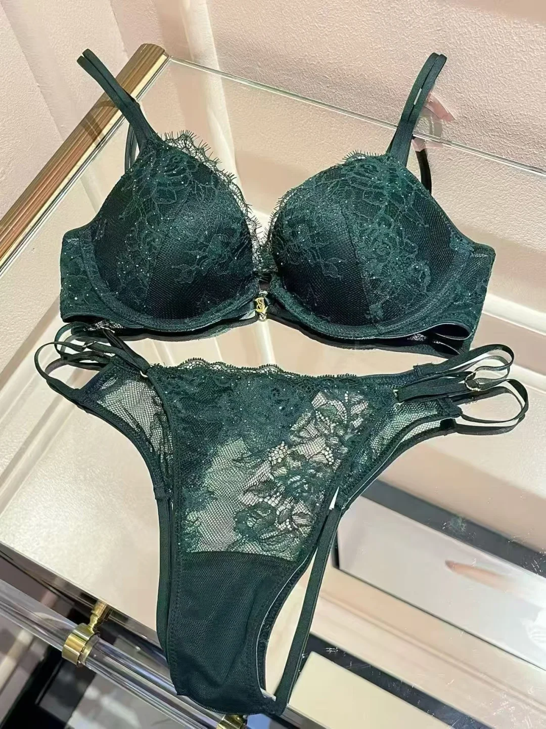 维密高品质孔雀绿内衣🟢