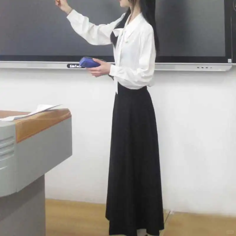 🌙白色衬衫女新款大学生教师穿搭教资面