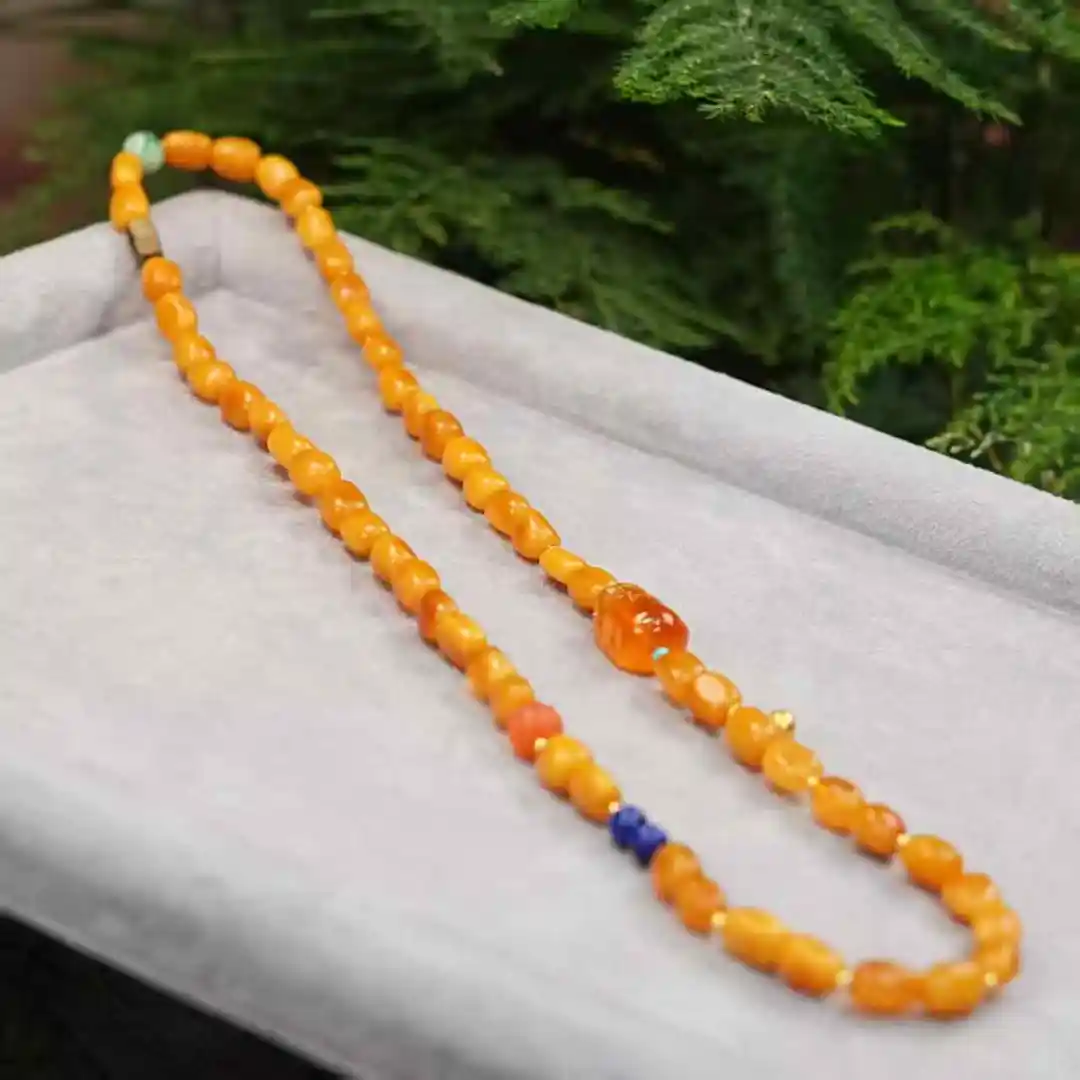 尖叫！天然蜜蜡三圈随型手串绝了！