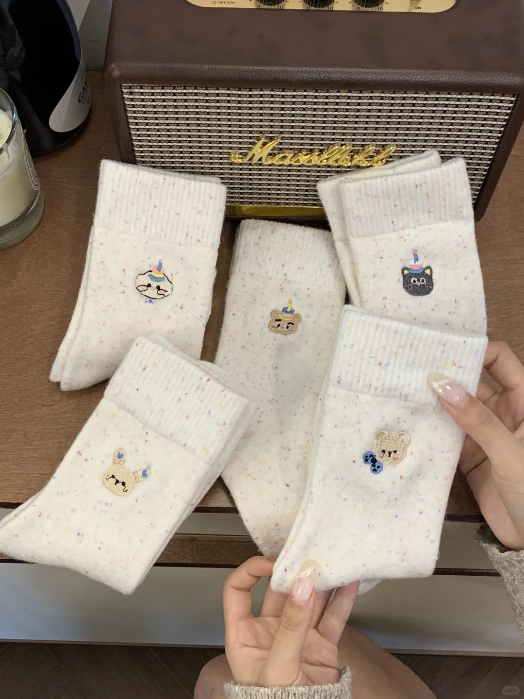 自带暖宝宝效果的袜子！点子啥刺绣可爱！