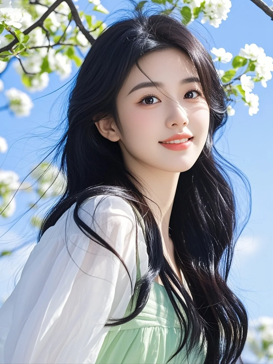 花与少女的梦幻邂逅，是温柔与浪漫的交织