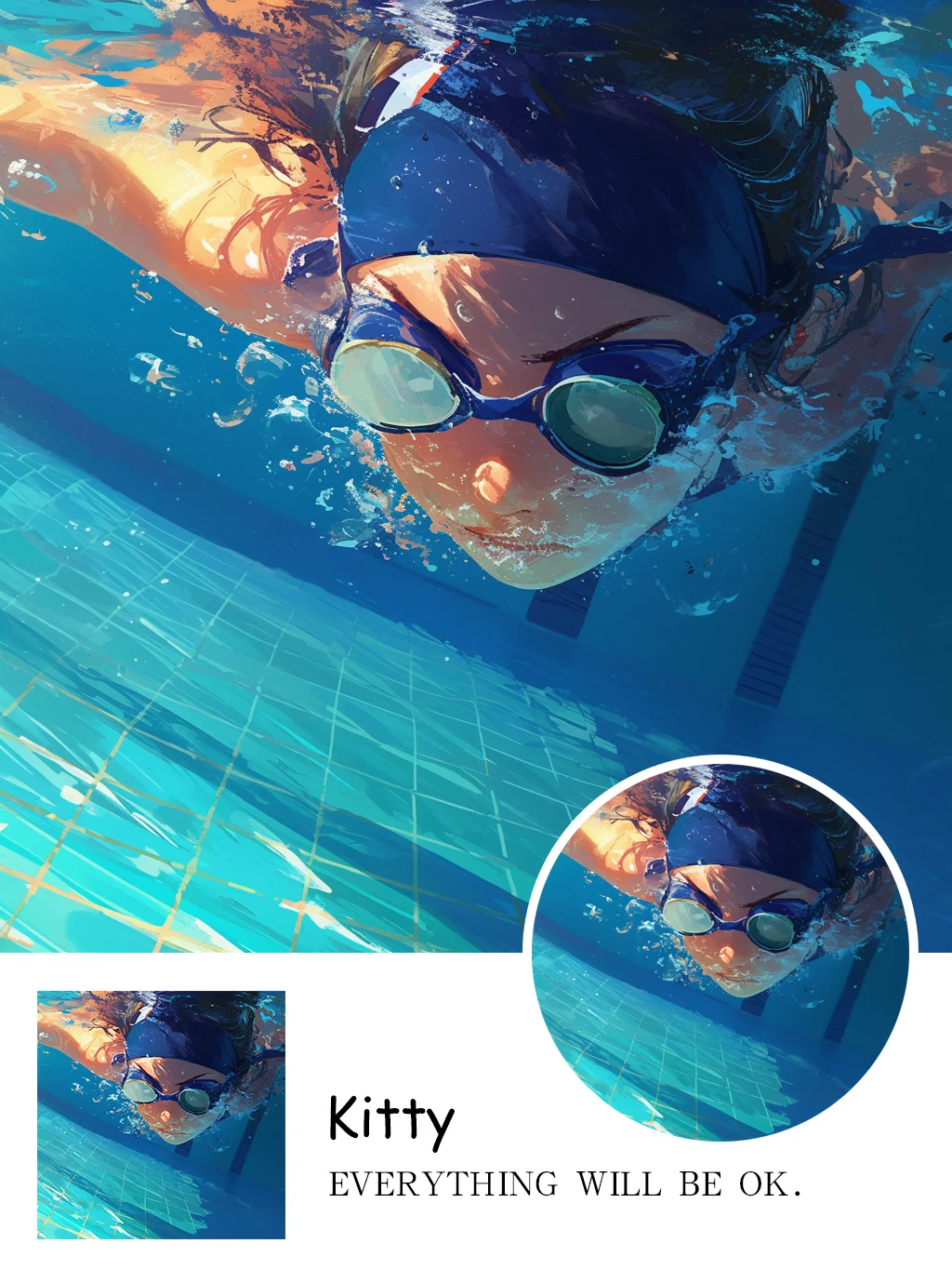 快来领取你的独特游泳头像吧｜爱游泳的女孩