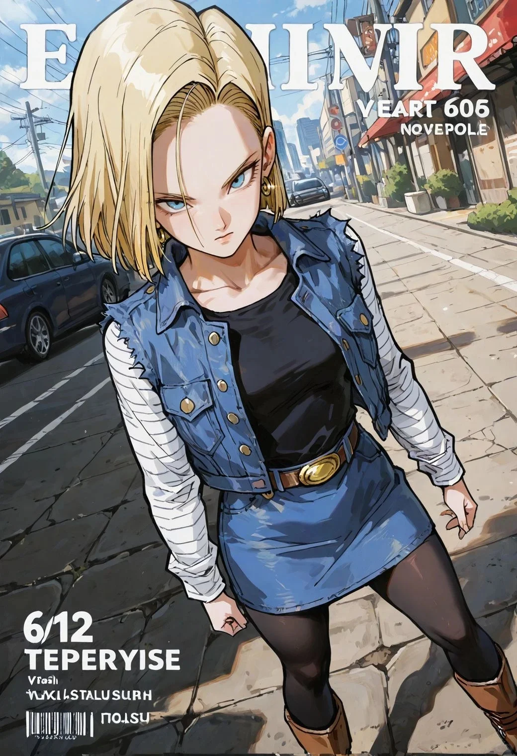 龙珠，龙珠：18号登时尚杂志封面！牛仔黑丝