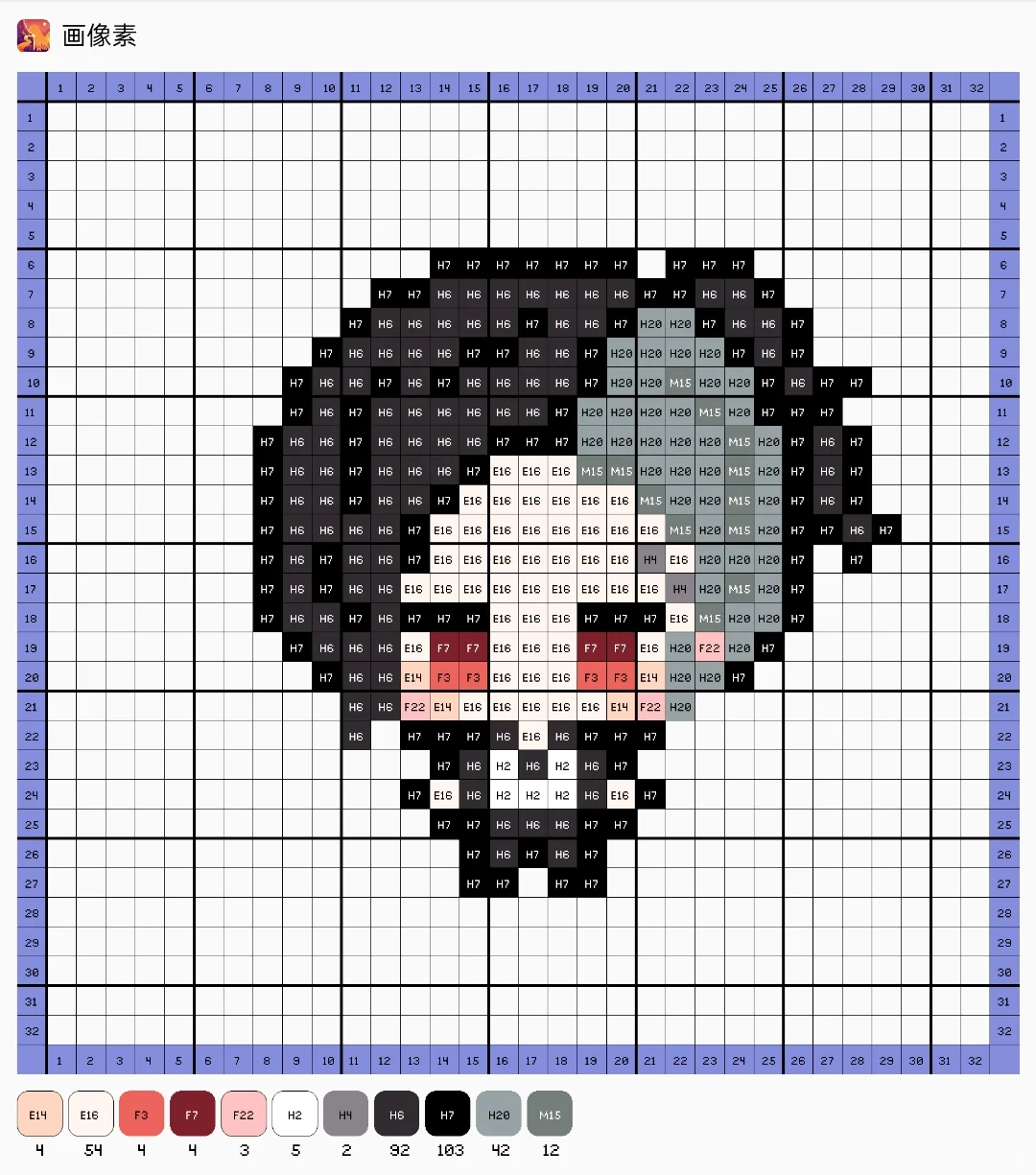 东京食尸鬼 东京喰种 拼豆图纸→