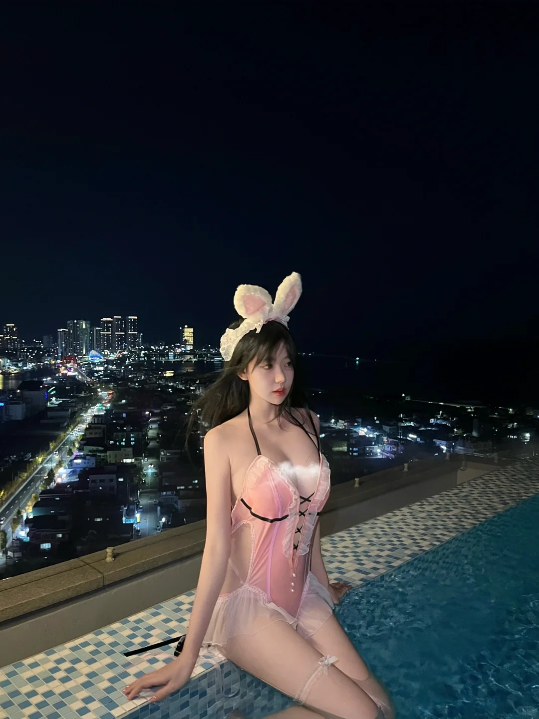 🇰🇷束草碎片｜悦榕庄夜景泳池˶ ᗜ  ᴗ  ᗜ ˶