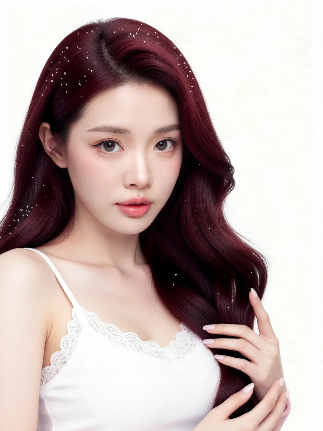 《纯欲风写真 | 白粉色调下的温柔少女》