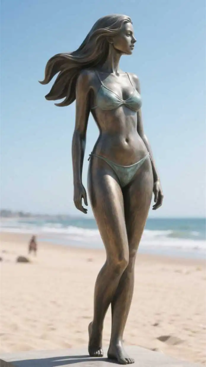 阳光 沙滩 美女